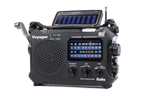 Kaito Buy Kaito KA500 Emergency Radio: 5-Way Powered AM/FM/SW NOAA Alert with Solar, Dynamo Crank, Flashlight & Reading Lamp - Black - View 3 of 10