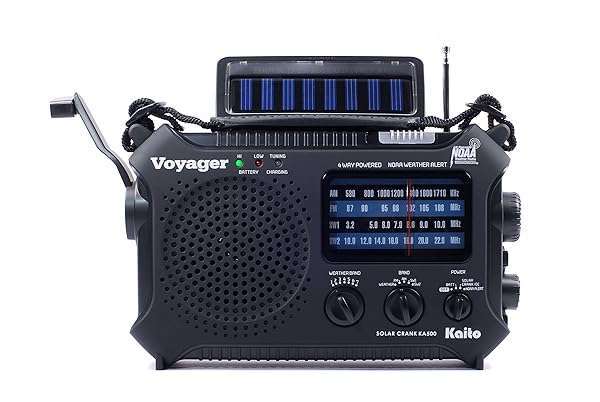 Kaito Buy Kaito KA500 Emergency Radio: 5-Way Powered AM/FM/SW NOAA Alert with Solar, Dynamo Crank, Flashlight & Reading Lamp - Black - View 2 of 10