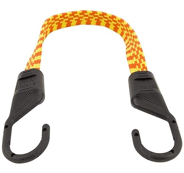 KEEPER "Keeper 06105 Ultra 18" Orange/Yellow Flat Bungee Cord - Durable, Versatile & Perfect for All Your Needs"