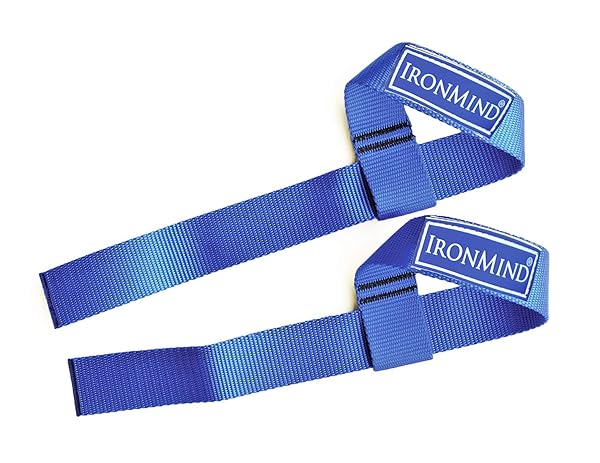 IronMind Buy IronMind Strong-Enough Lifting Straps - Durable Blue Nylon Wrist Wraps for Weightlifting & Deadlifts