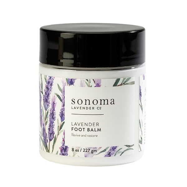 Sonoma Lavender Sonoma Lavender Lavender and Peppermint Foot Balm Moisturizer for Dry Feet Revive Restore Overworked Feet Softens Rough Skin 8oz