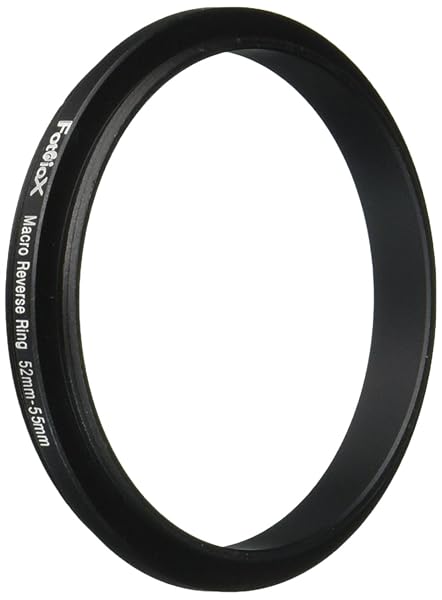 Fotodiox 52-55mm Macro Close-Up Reverse Ring for Nikon, Canon, Sony & More - Anodized Black Metal