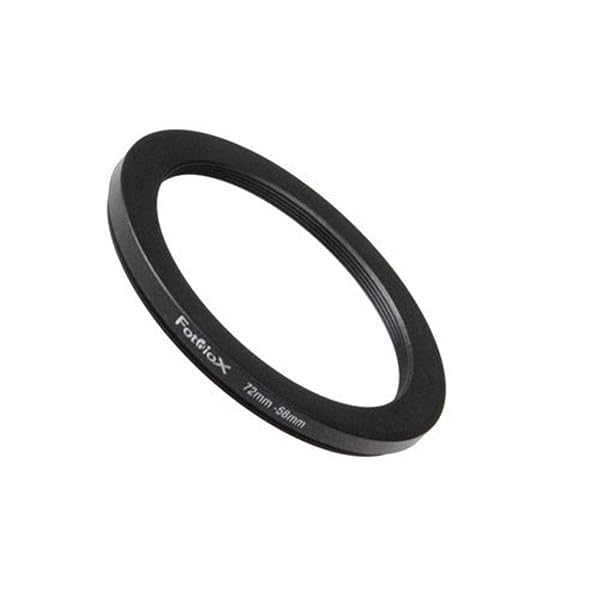 Fotodiox 72mm to 58mm Metal Step Down Ring - Anodized Black for Superior Durability