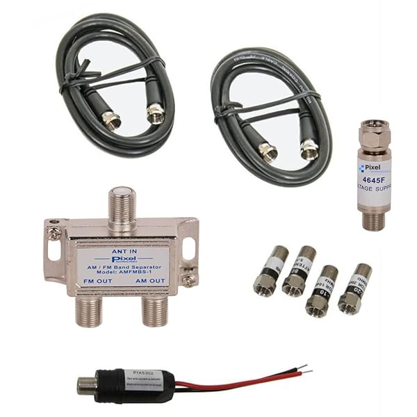 PIXEL Pixel Technologies AFHD-4: Long Range Omnidirectional AM/FM HD Radio Antenna for Attic/Outdoor Use with RG6 Coaxial Cable - View 6 of 8