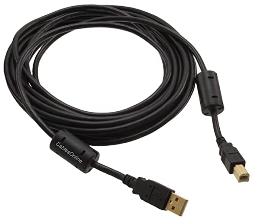 CABLESONLINE.COM ATLANTIC COMPUTERTECH 20ft Hi-Speed USB 2.0 A-Male to B-Male Cable - Gold Plated, Ferrite Cores | Cablesonline - View 4 of 5