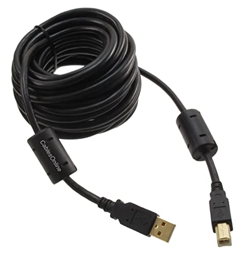 CABLESONLINE.COM ATLANTIC COMPUTERTECH 20ft Hi-Speed USB 2.0 A-Male to B-Male Cable - Gold Plated, Ferrite Cores | Cablesonline - View 3 of 5