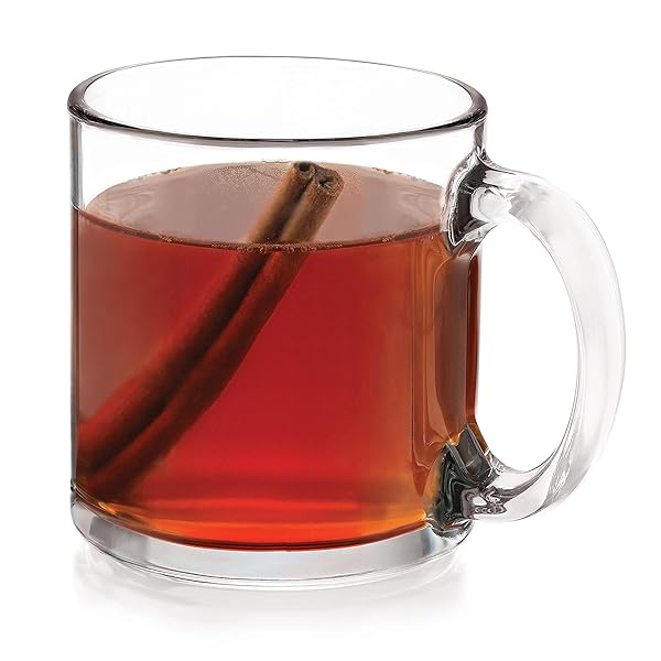 Libbey Libbey Robusta Glass Mugs Set of 4 - 13 oz Durable Drinkware for Coffee & Tea Lovers