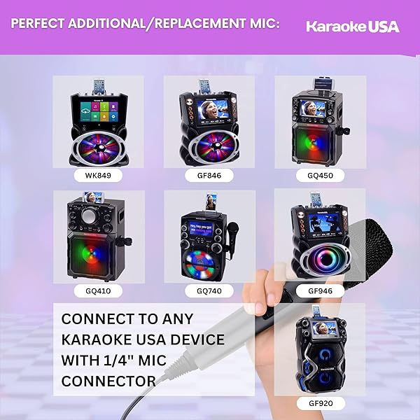 Karaoke USA Buy Karaoke USA M189 Professional Dynamic Microphone with Detachable Cord - Black | Best Quality & Sound - View 7 of 7