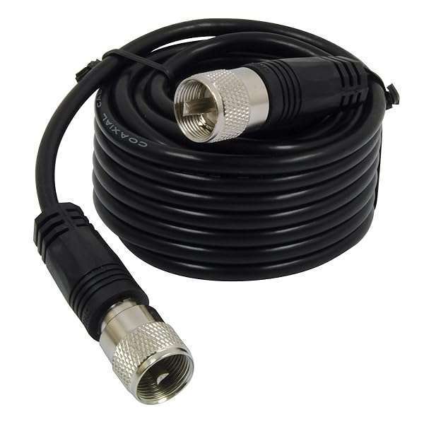 RoadPro Buy RG-58A/U Coaxial Cable with Molded PL-259 Connectors - 18 Feet for Optimal Signal Quality