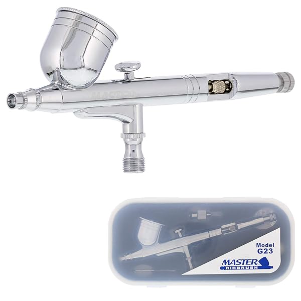 Master Airbrush Master Airbrush Model G23 Multi-Purpose Dual Action Airbrush Set User Friendly for All Levels Ideal for Auto Graphics Hobby Cake and Body Art