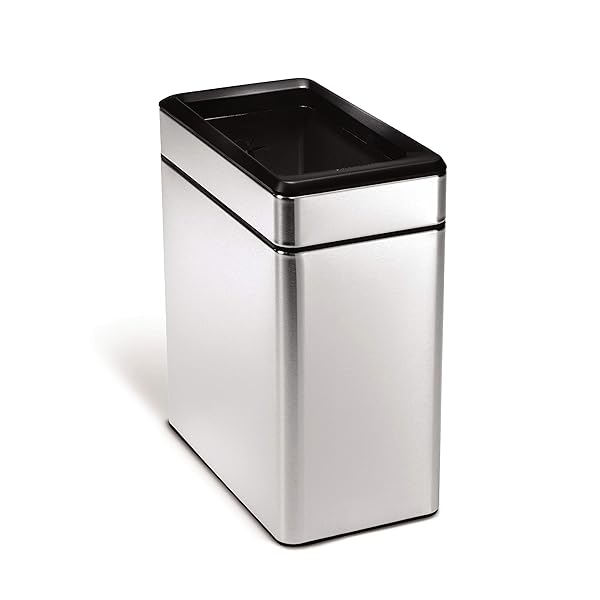 simplehuman Simplehuman 10L Slim Trash Can: Stylish Brushed Stainless Steel for Bedroom, Bathroom & Office