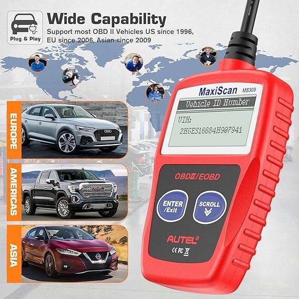 Autel Autel MS309 OBD2 Scanner: Check Engine Code Reader & Emission Monitor for All OBDII Vehicles (1996+) - Fast Diagnostics! - View 5 of 11