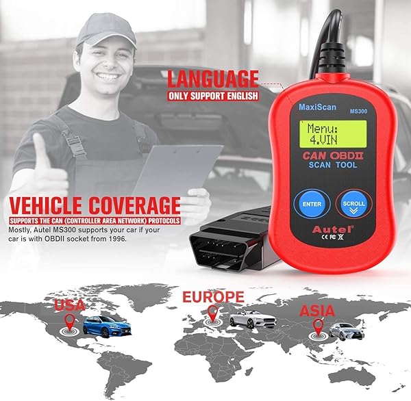 Autel Autel MS300 OBD2 Scanner: Turn Off Check Engine Light & Read Fault Codes Easily - View 8 of 11
