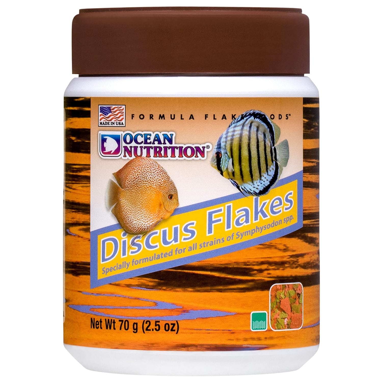Ocean Nutrition Ocean Nutrition Discus Flakes 2.5 oz Premium Fish Food for Healthy Discus Fish Nutrition