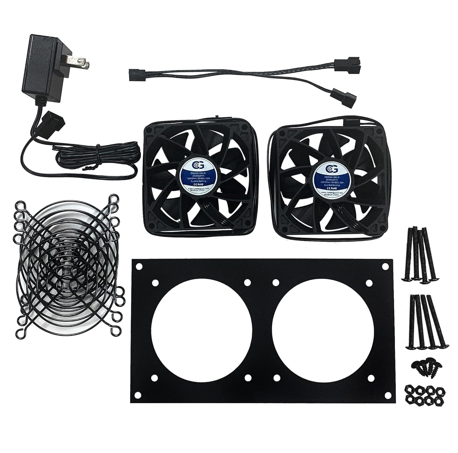 coolerguys CabCool 802 Lite Dual 80mm Fan Cooling Kit for Cabinets and Home Theaters Efficient Cooling Solution - View 2 of 4