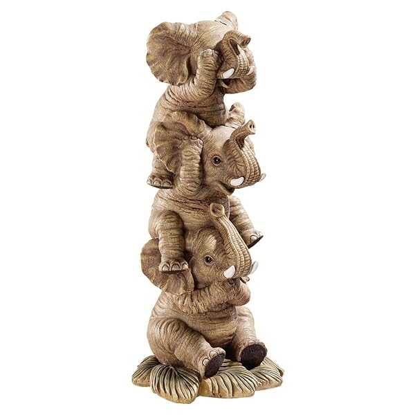 Design Toscano Design Toscano Hear-No, See-No, Speak-No Evil Elephants Statue - Medium Collectible Decor