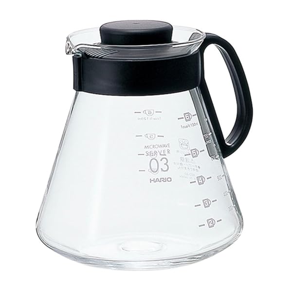HARIO Buy Hario V60 Glass Coffee Server 800ml in Black - Perfect for Brewing Delicious Coffee
