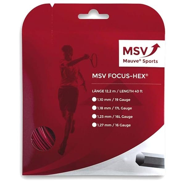 MSV MSV String Set Focus HEX Red 12m 1.10mm High Performance Tennis Strings