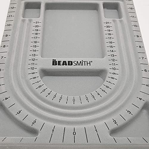 The Beadsmith Beadsmith Grey Flocked Bead Board: 3 U-Shaped Channels & 6 Compartments for Jewelry Design (9.5x13 inches) - View 9 of 9