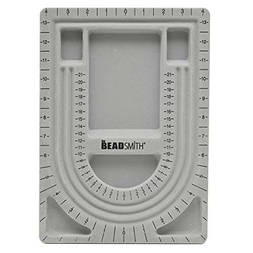 The Beadsmith Beadsmith Grey Flocked Bead Board: 3 U-Shaped Channels & 6 Compartments for Jewelry Design (9.5x13 inches) - View 3 of 9