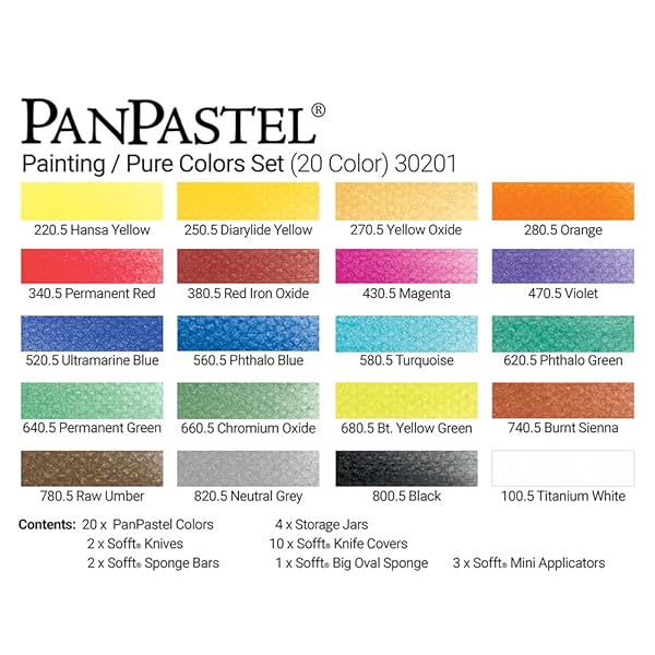 PanPastel PanPastel 20 Color Pure Colors Set with Sofft Tools - Perfect for Artists! - View 5 of 8