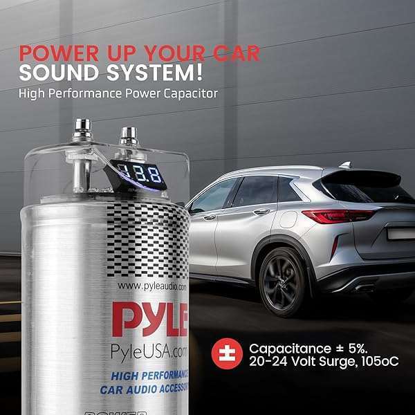 Pyle Buy Pyle 5.0 Farad Digital Power Capacitor - High-Performance Car Audio with Blue Display & Over Voltage Protection - View 3 of 7