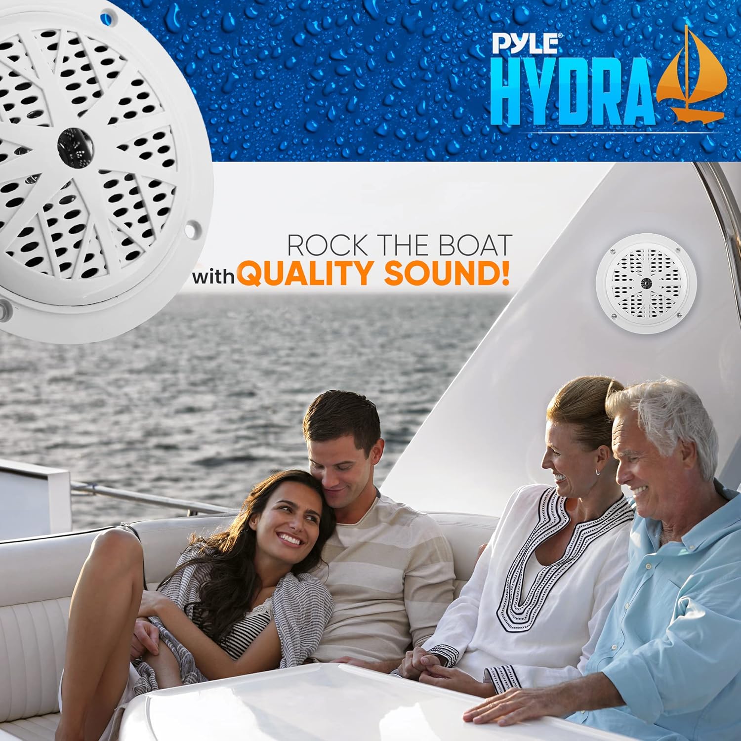 Pyle Pyle 4 Inch Dual Marine Speakers Waterproof Outdoor Audio System with Polypropylene Cone and Low Profile Design White Pair PLMR41W - View 8 of 9