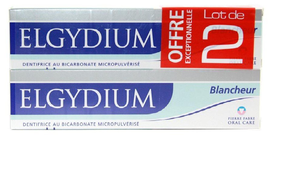 Elgydium Elgydium Whitening Toothpaste Bicarbonate Pack of 2 x 75ml for Effective Stain Removal and Brightening