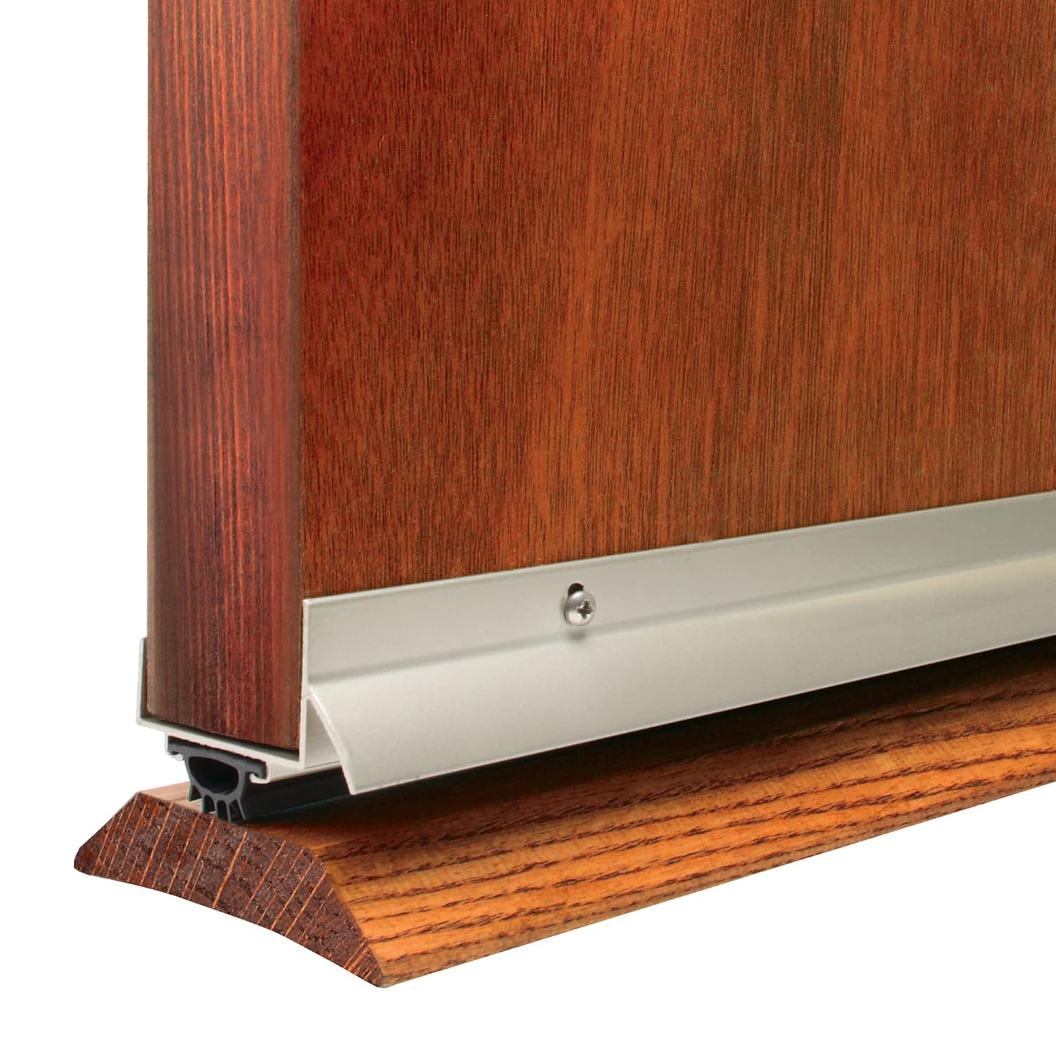 M-D Building Products MD Building Products 49000 36 Inch Satin Nickel Aluminum U Shape Screw on Under Door Seal for Effective Draft Protection - View 4 of 5