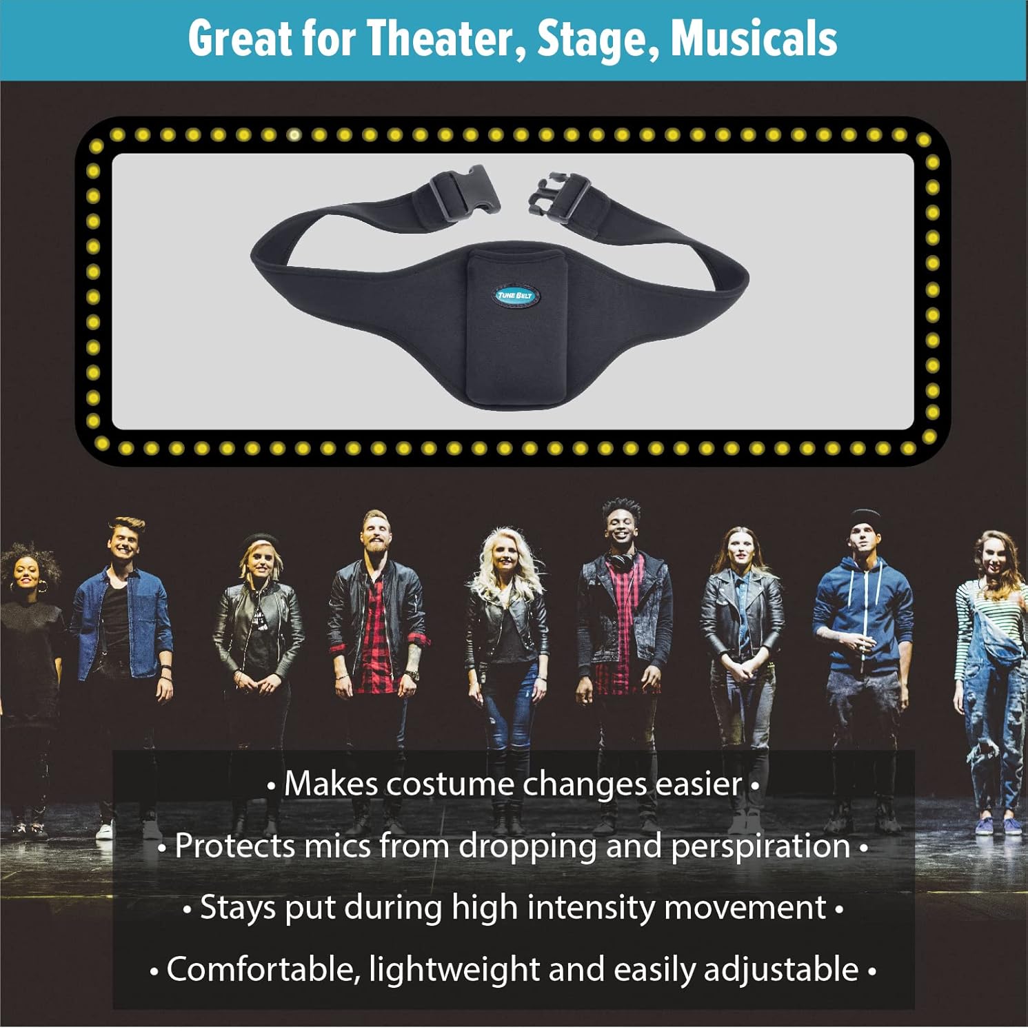 Tune Belt Tune Belt Mic Belt Original Microphone Holder Pack Secure Carrier Pouch for Fitness Instructors Theater Speakers and More - View 4 of 4