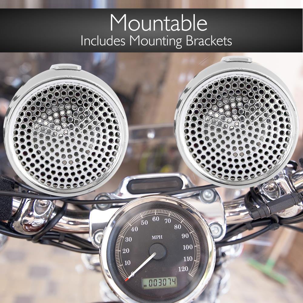 PYLE PLMCA60 Motorcycle Amplified Stereo Sound System with Dual Handlebar Speakers and USB Charger 300 Watt x 2 - View 3 of 7