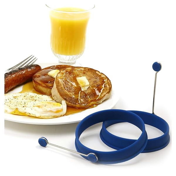 Norpro Norpro Silicone Round Pancake & Egg Rings - 2 Blue Pieces for Perfect Breakfasts - View 6 of 7