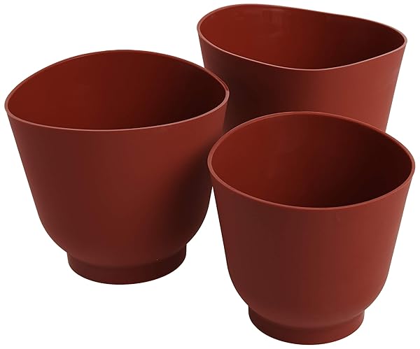 Norpro "Norpro 3-Piece Silicone Bowl Set - Red, 6.5" x 6.5" x 6.2", Perfect for Daily Use & Storage"