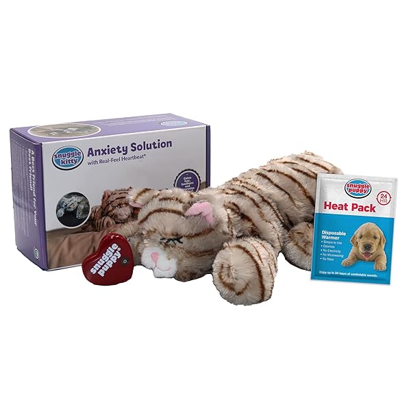 Snuggle Puppy Snuggle Kitty Heartbeat Plush Cat Toy for Calming and Anxiety Relief for All Breeds