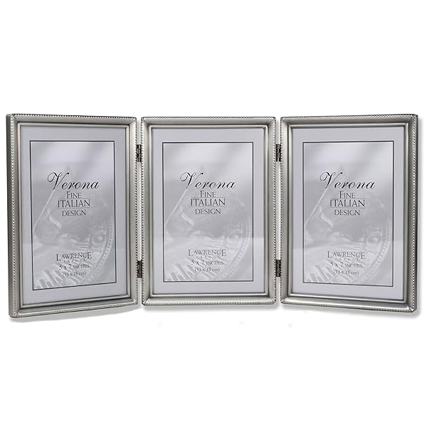 Lawrence Frames Lawrence Frames 5x7 Triple Bead Border Design in Pewter - Elegant Photo Display