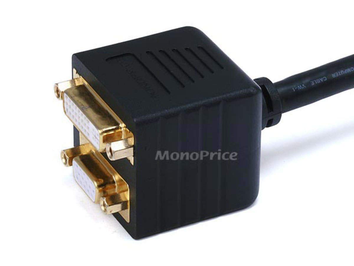 Monoprice Monoprice 102519 DVI-A Male to VGA HD15 Female Video Splitter Cable for High Quality Video Connection - View 3 of 3