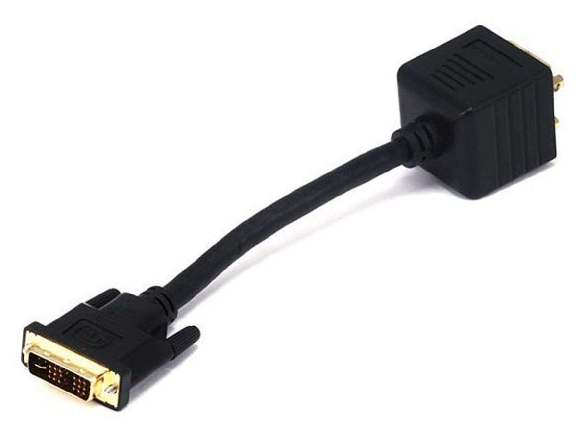 Monoprice 102519 DVI-A Male to VGA HD15 Female Video Splitter Cable for High Quality Video Connection