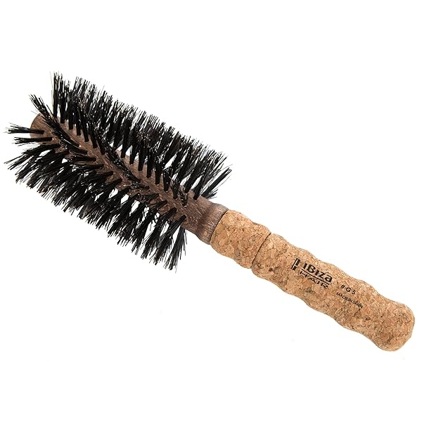 Ibiza Hair Ibiza Hair Round Boar Bristle Brush G5 70mm Hybrid Boar Carbon Fiber Nylon Bristles Cork Handle Ideal for Coarse Frizzy Hair - View 3 of 8