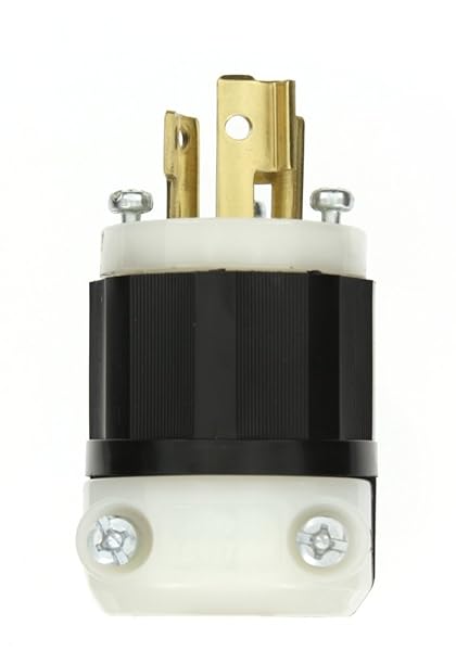 Leviton Leviton 4570-C Locking Plug: 15 Amp, 250 Volt, NEMA L6-15P, Industrial Grade, Black-White