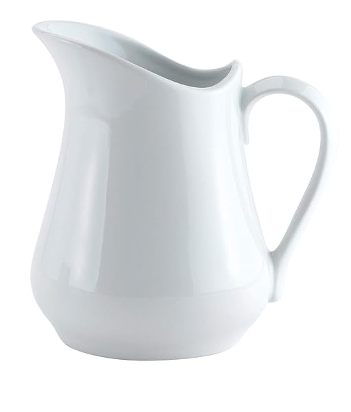 HIC Kitchen 32-Ounce HIC Creamer Pitcher with Handle - Fine White Porcelain for Elegant Serving