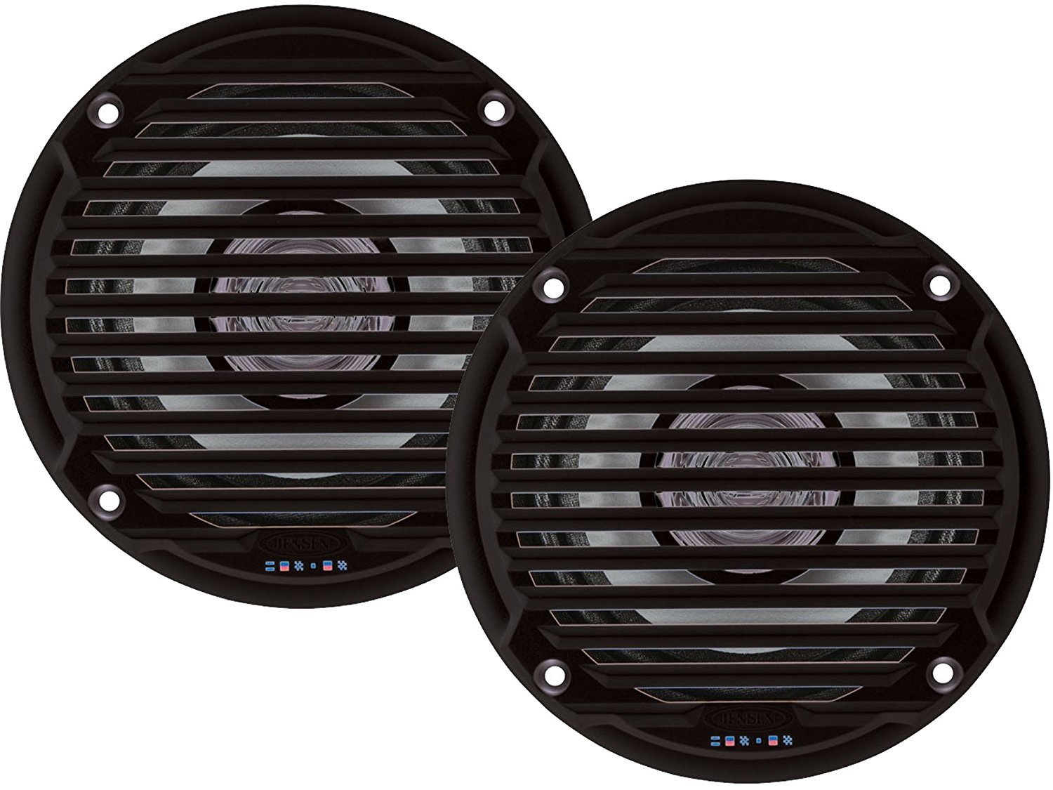 Jensen MS5006BR Black 5.25 Inch Dual Cone Waterproof Speakers for Superior Sound Quality and Durability