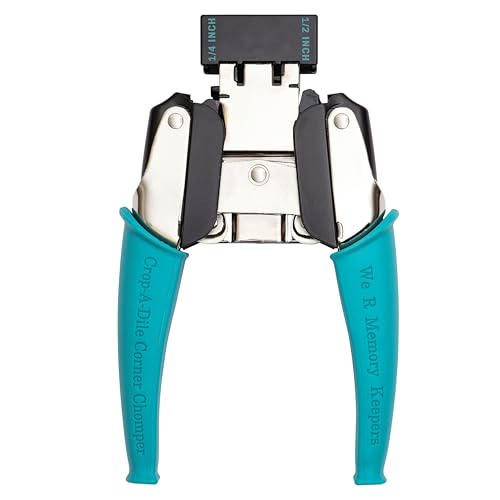 We R Memory Keepers Crop-A-Dile Corner Chomper Punch by We R Memory Keepers - Teal Crafting Tool for Perfect Corners on Cardstock, Leather & Fabric