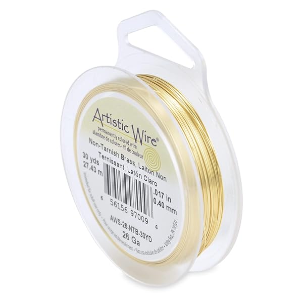 Artistic Wire Artistic Wire 26 Gauge Tarnish Resistant Brass Jewelry Wire - Gold Color, 30 Yards for Crafting & Wrapping