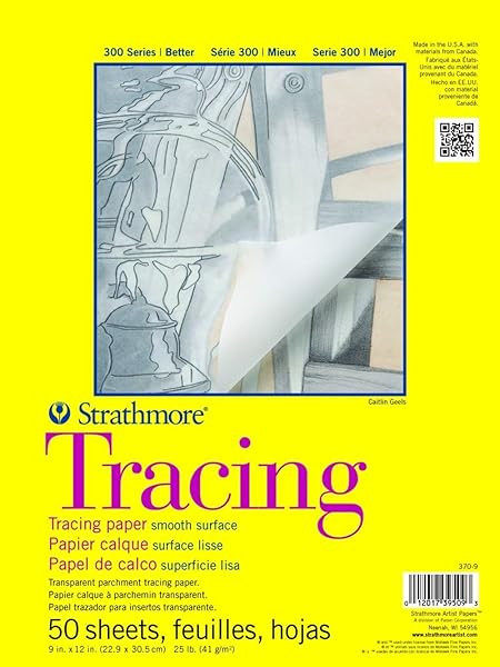 Strathmore Strathmore 300 Series Tracing Paper Pad 9x12 - 50 Sheets for Artists & Students | Tape Bound, 25lb Quality - View 2 of 11