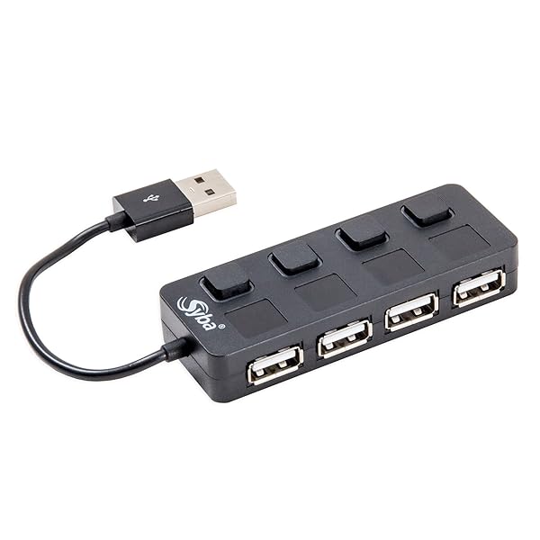 Syba Connectland CL-U2MNHUB-4B: 4-Port USB 2.0 Mini Hub (Black) - Fast Data Transfer & Compact Design