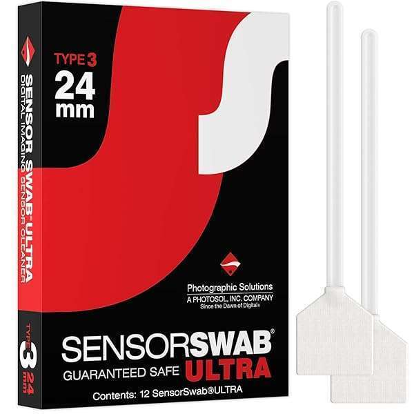 Photographic Solutions Sensor Swab Ultra 24mm - Best Digital Camera Cleaner for Full Frame & Mirrorless Sensors (Pack of 12)