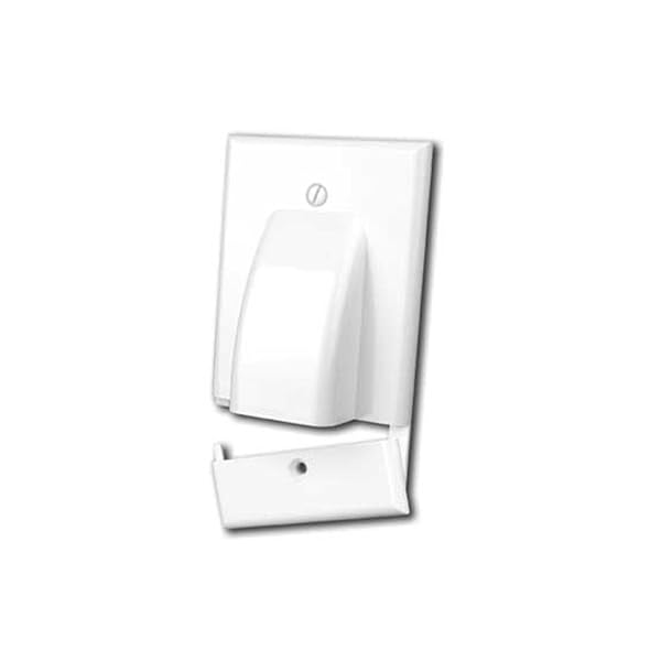 Vanco Vanco 120617X Hinged Bulk Cable Wall Plate - Single White for Easy Cable Management
