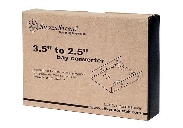 SilverStone "SilverStone SDP08 3.5" to 2.5" Bay Converter - Nickel-Coated SST-SDP08 for Easy Storage Upgrade" - View 5 of 6