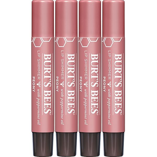Burt's Bees Valentine's Day Gift: Burt's Bees Shimmer Lip Tint 4-Pack - Hydrating, Glowy Color & Buildable Finish in Peony