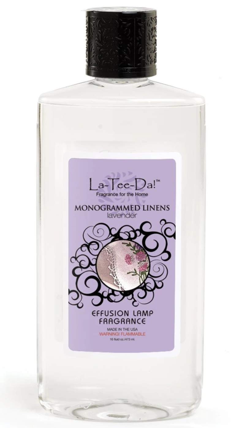 La-Tee-Da La-Tee-Da Effusion and Fragrance Lamp Oil Refills 32 oz Monogrammed Linens for a Luxurious Home Aroma
